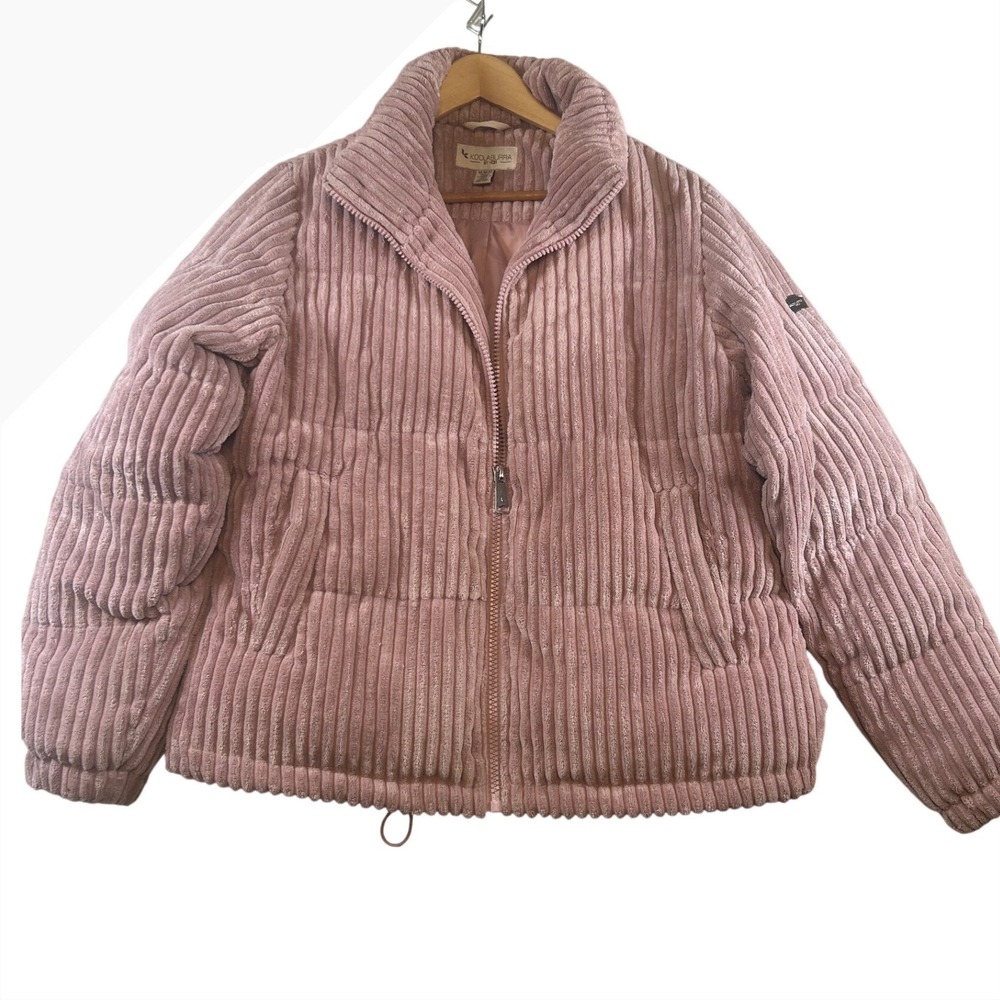 Koolaburra by Ugg Pink Corduroy Puffer Jacket‎ Full Zip Mock Neck M - Picture 4 of 9